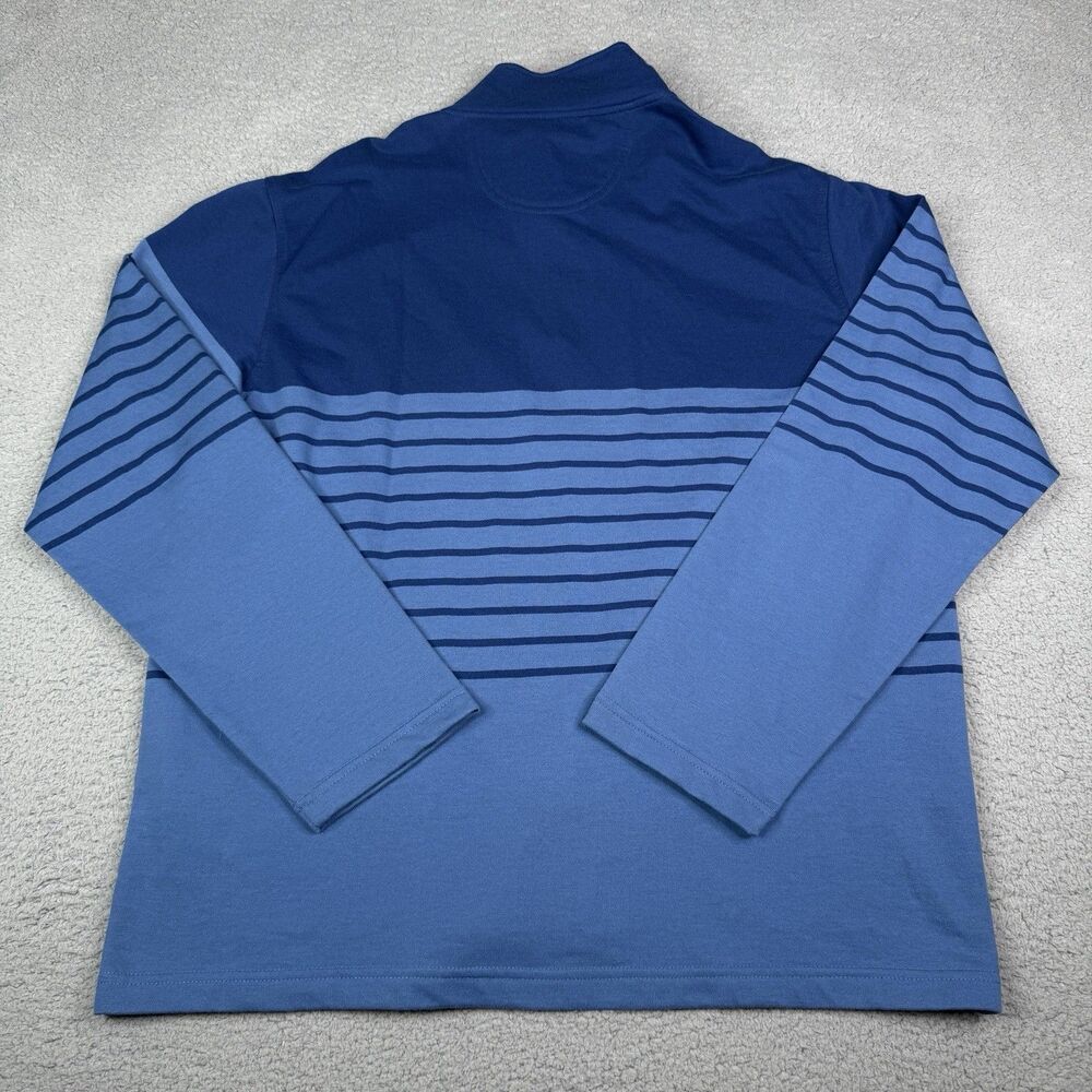IZOD Saltwater Shirt Mens XL Blue Stripe Nauset Light Fleece Henley Pullover NWT - Picture 2 of 10
